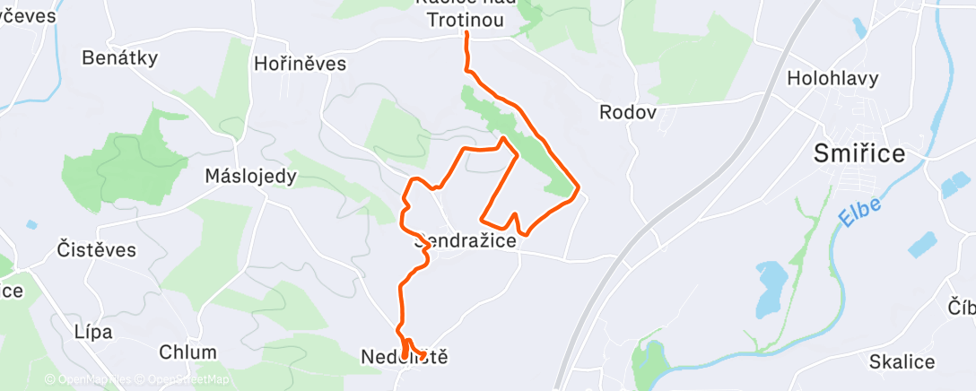 Map of the activity, Morning Trail Run