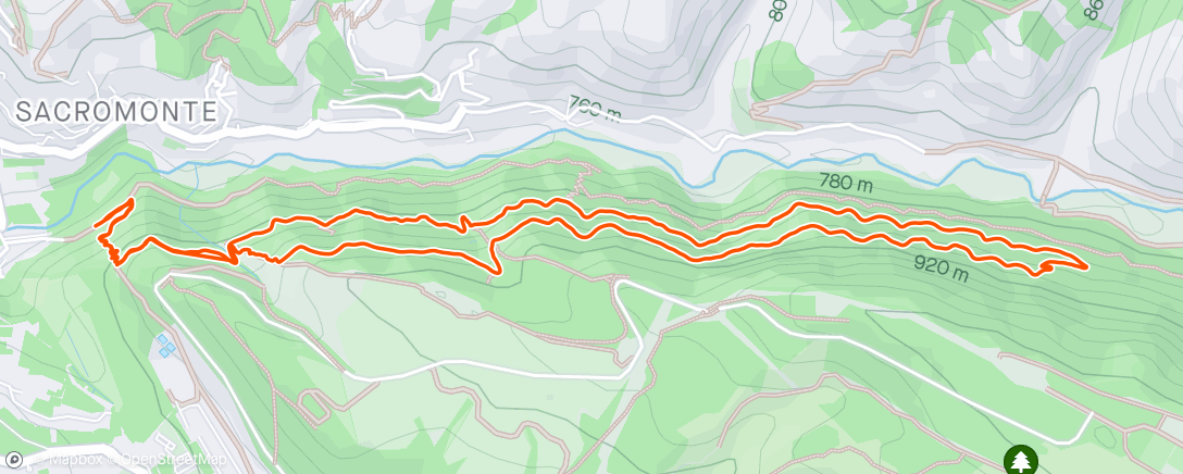 Map of the activity, Afternoon Run