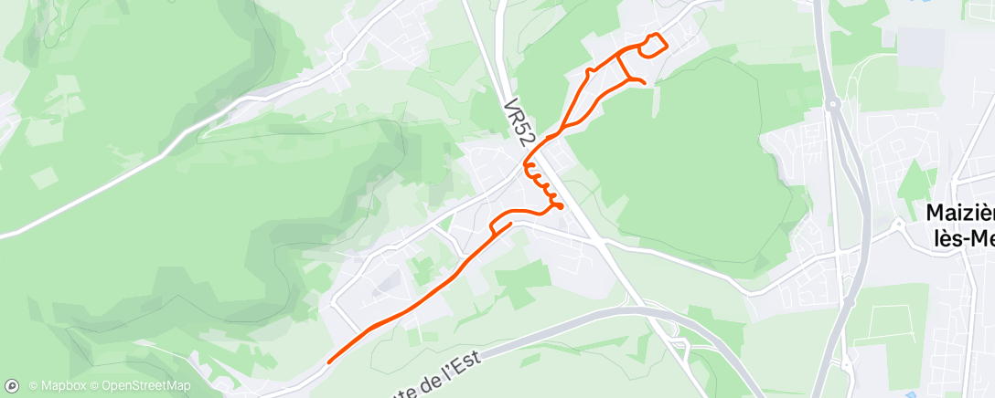 Map of the activity, Course à pied dans l'après-midi