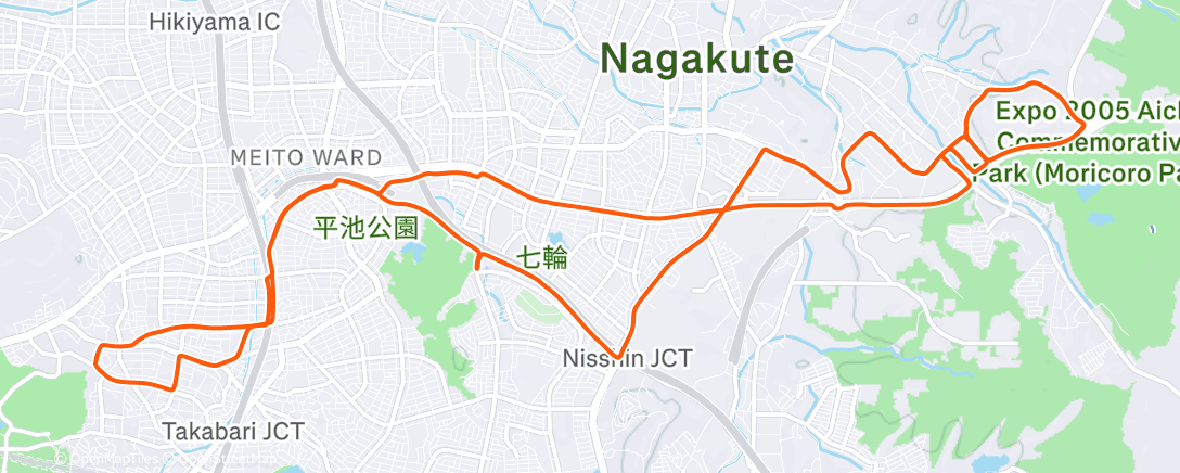 Map of the activity, Night Ride