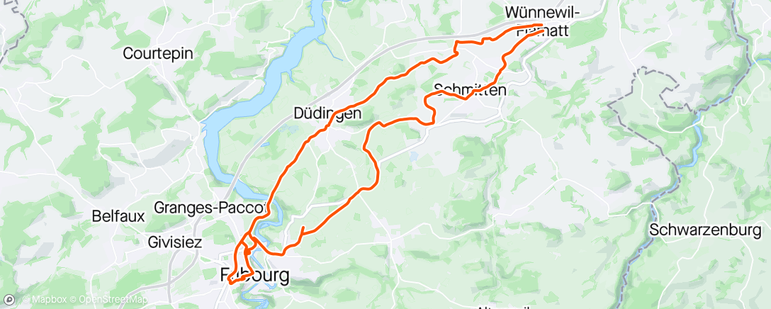 Map of the activity, Lunch in Fribourg with Laura