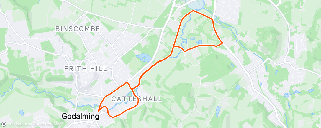 Map of the activity, Morning run between meetings
