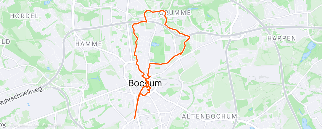 Map of the activity, Afterwork Run‘them Runde