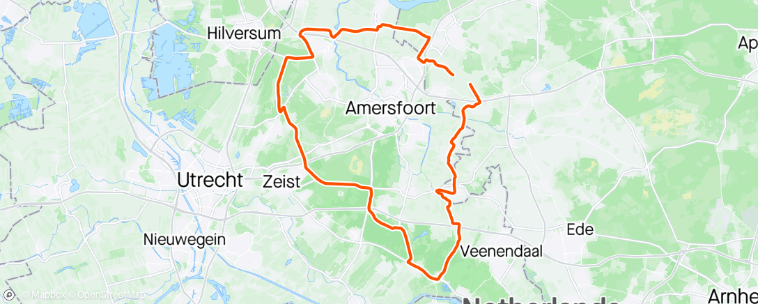 Map of the activity, Rondje Amerongen, Zeist, Lage Vuursche