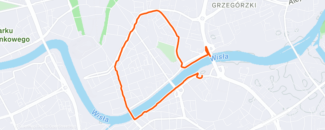 Map of the activity, URC Saturday Run