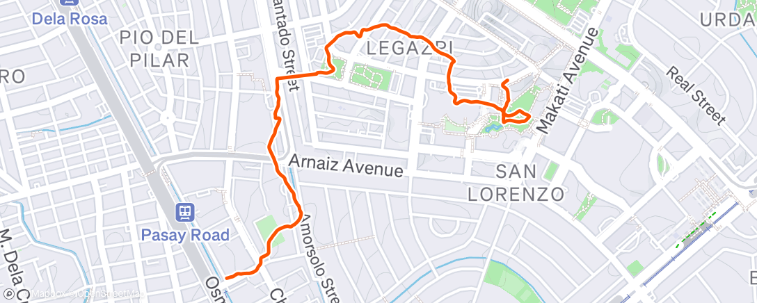Map of the activity, Walking