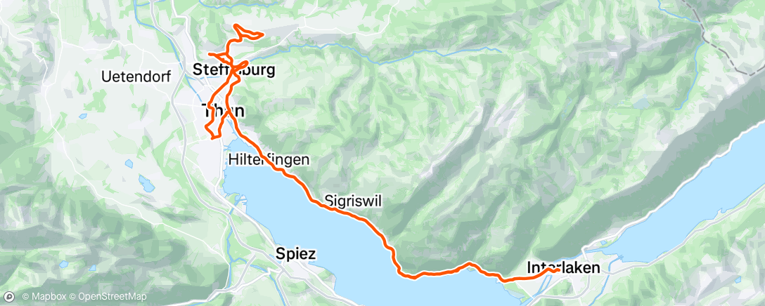 Map of the activity, Lunch Ride