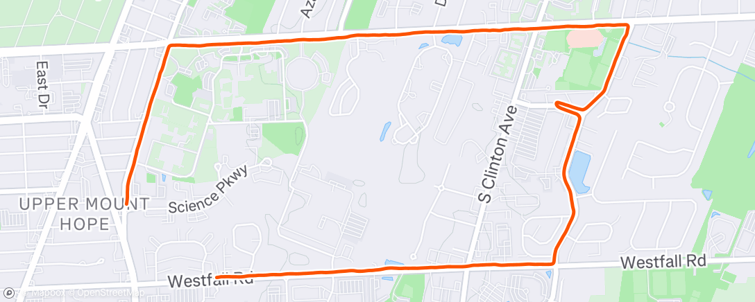 Map of the activity, Afternoon Run