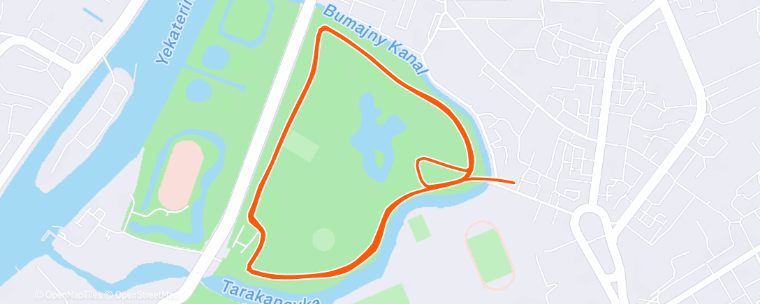 Map of the activity, Afternoon Run