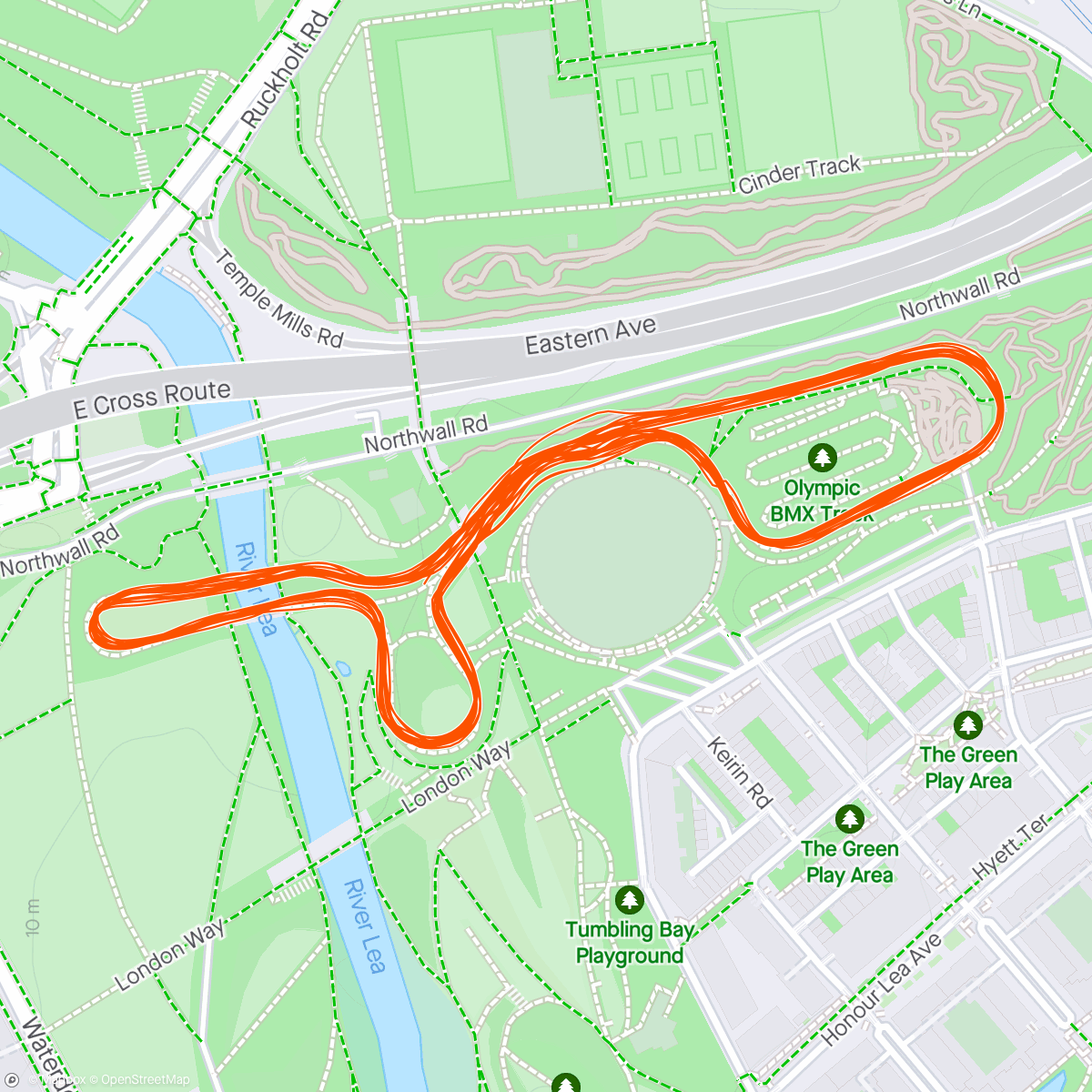 Map of the activity, Velopark half marathon