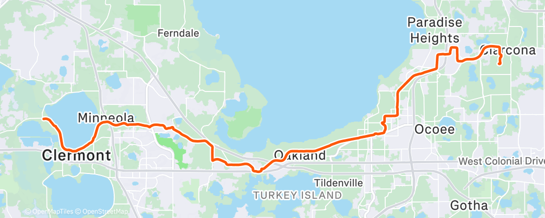 Map of the activity, Afternoon Ride