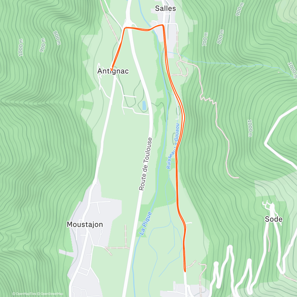 Mappa dell'attività Course à pied dans l'après-midi
