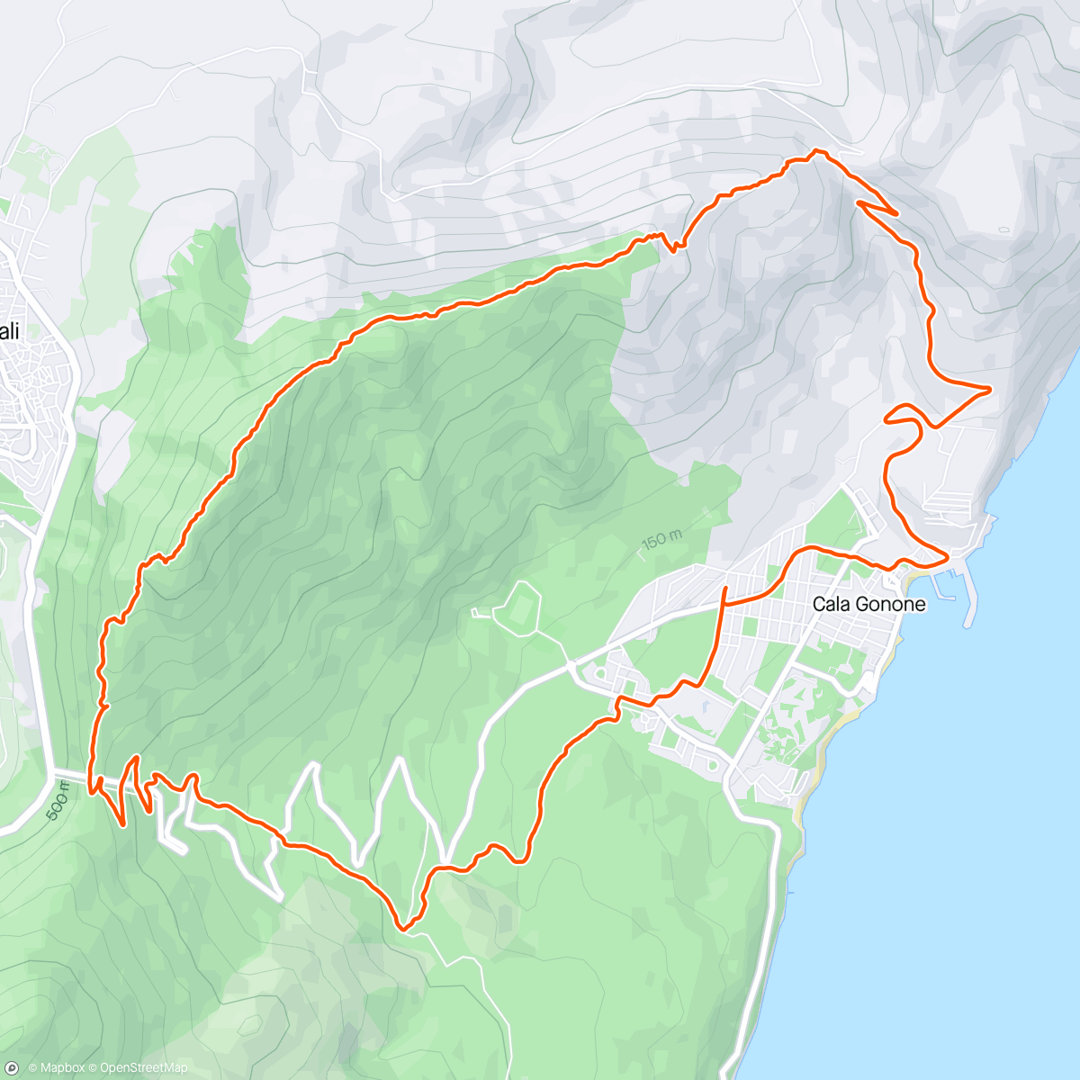 Map of the activity, Sardinia, Monte Bardia, zaklad