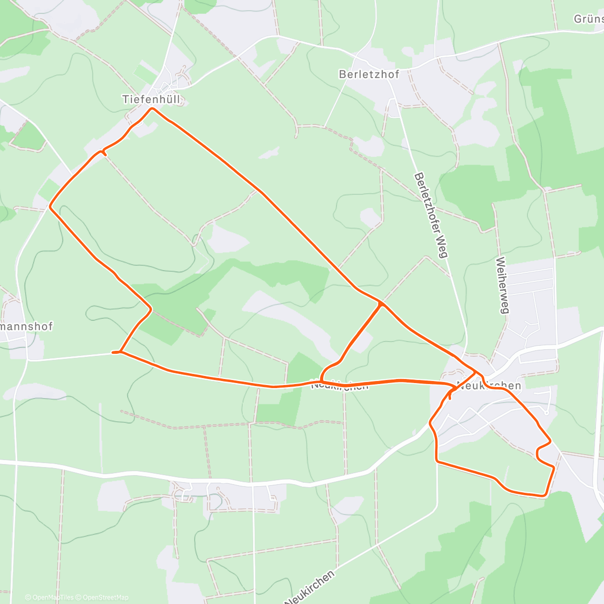 Map of the activity, Lauf am Morgen