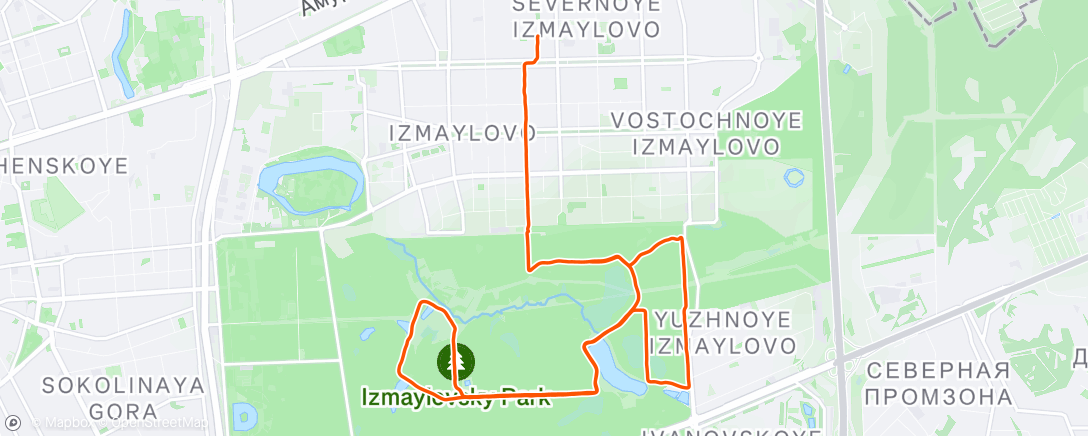 Map of the activity, Темповая 3х5 5:10/4:40/4:20 чсс-155