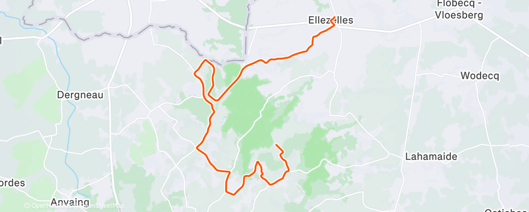 Map of the activity, Sortie vélo le matin