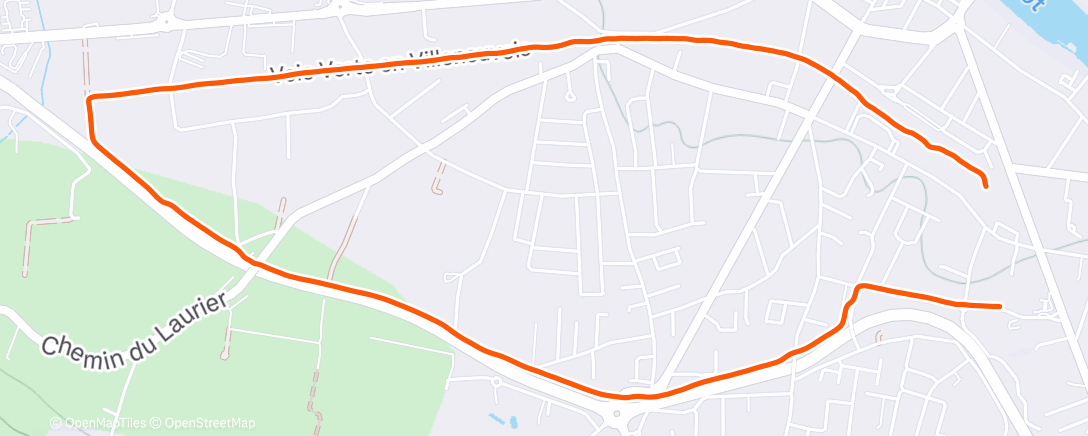 Map of the activity, Course à pied dans l'après-midi