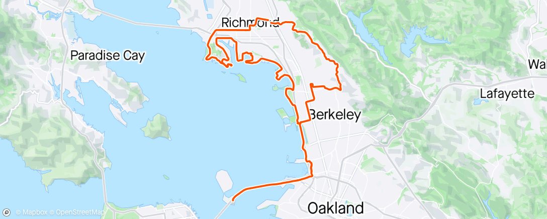 Map of the activity, Friday Ride