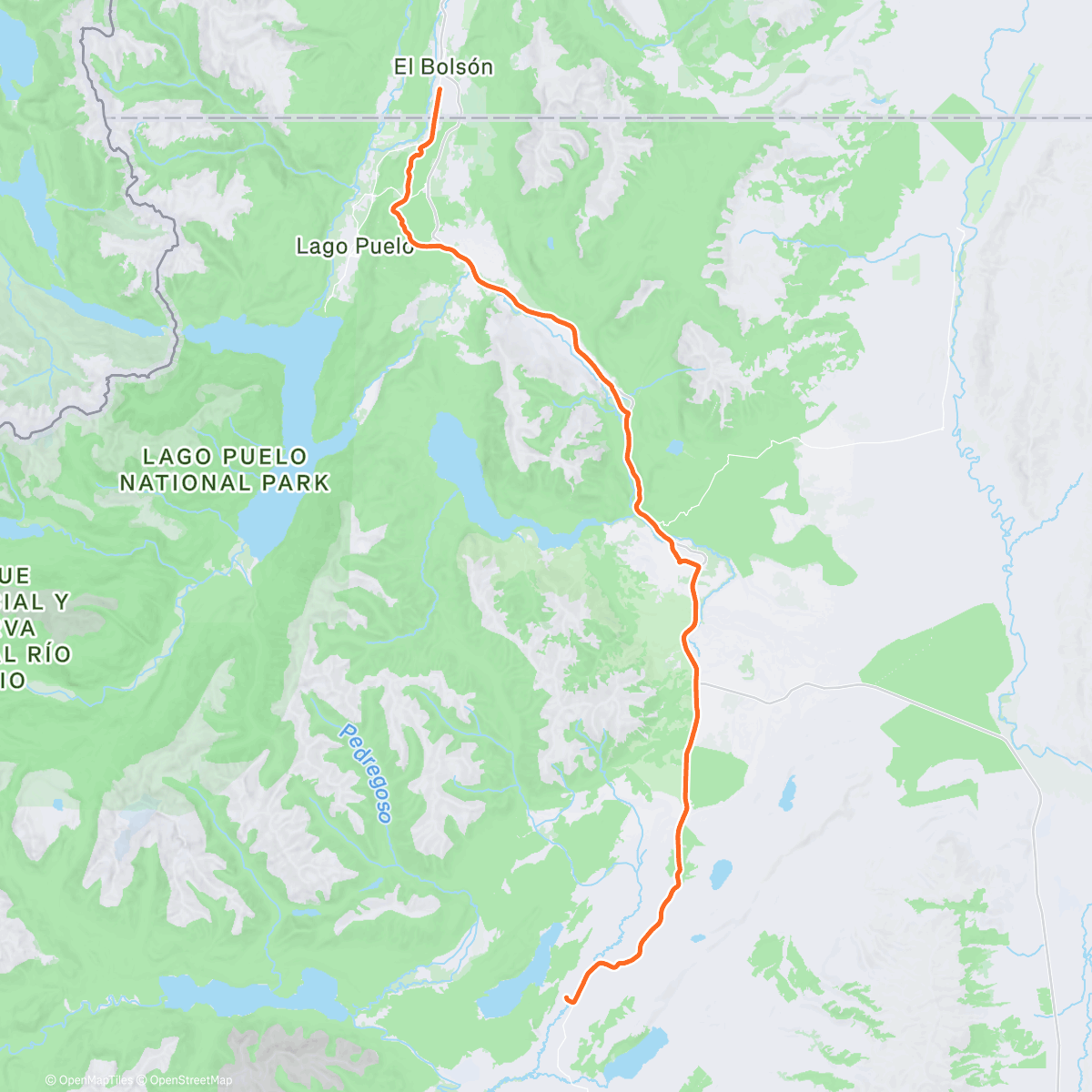 Map of the activity, Patagonia day 9