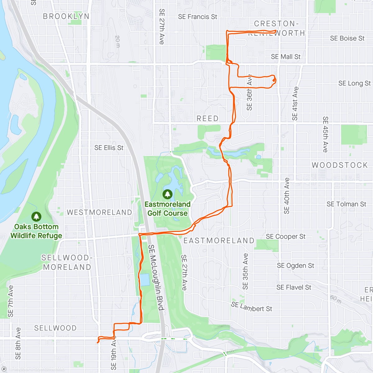 Map of the activity, Sellwood Errands
