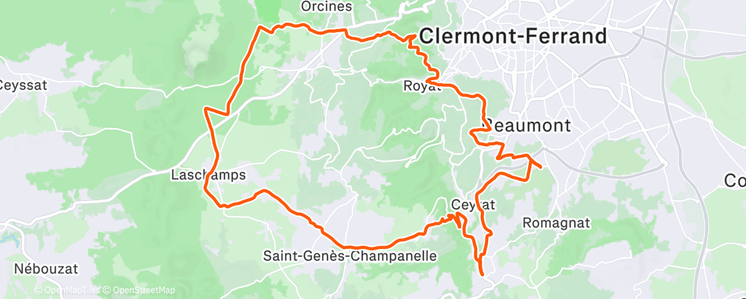 Map of the activity, 25-VTT-6 : sortie VTT / tripes