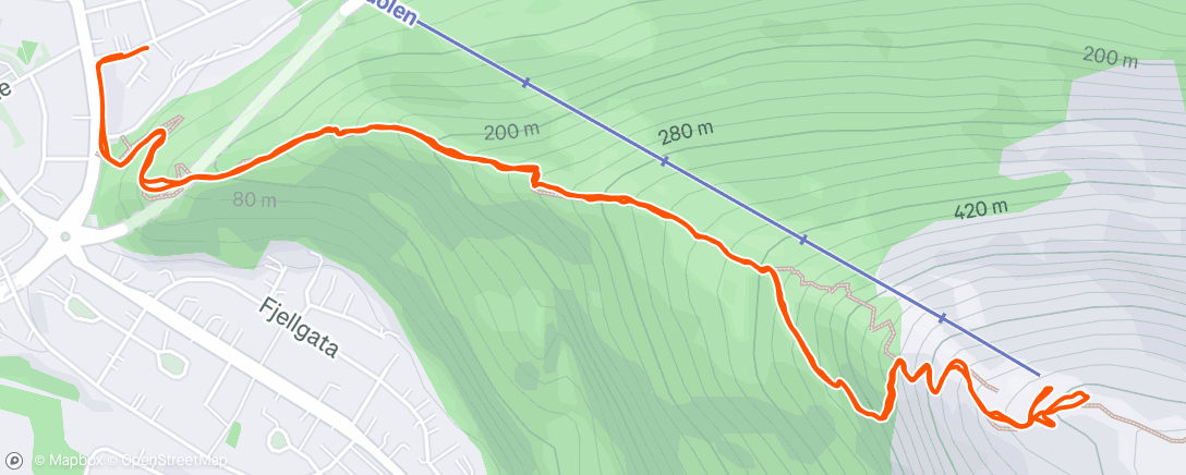 Map of the activity, Afternoon Trail Run