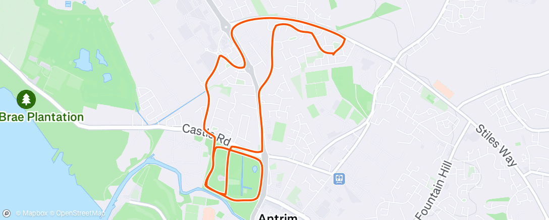 Map of the activity, Evening Run