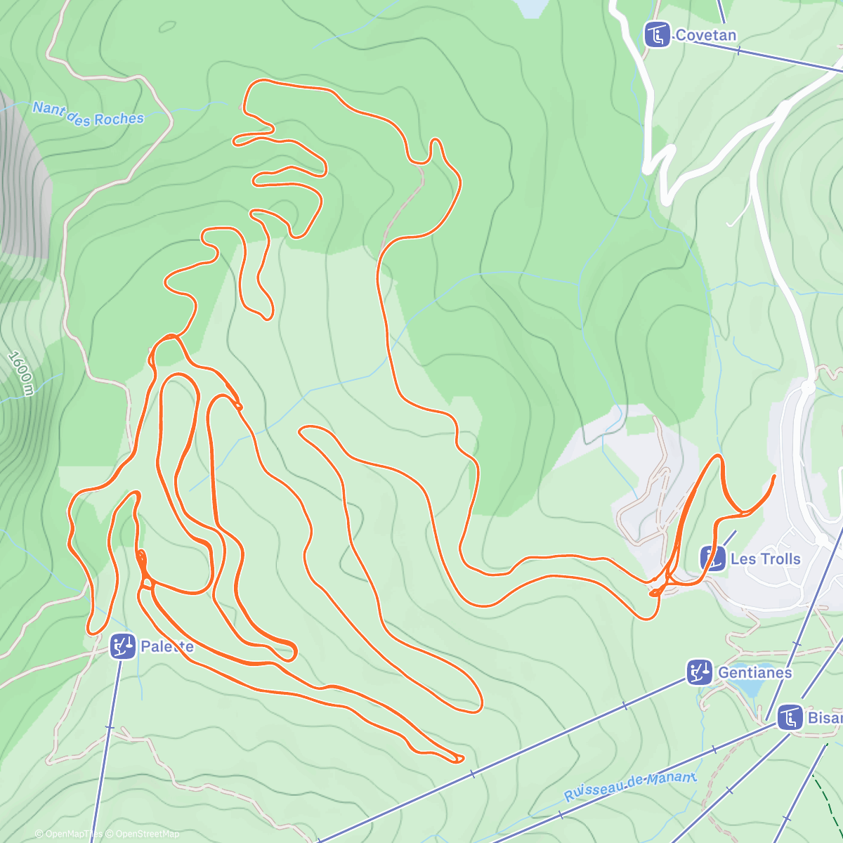 Карта физической активности (Ski nordique le matin)