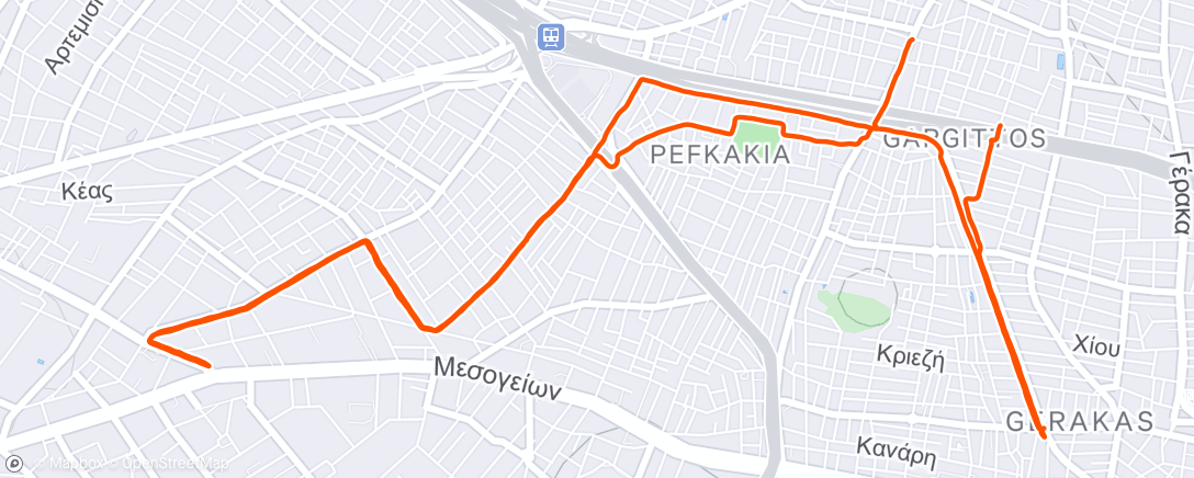 Map of the activity, Morning Run