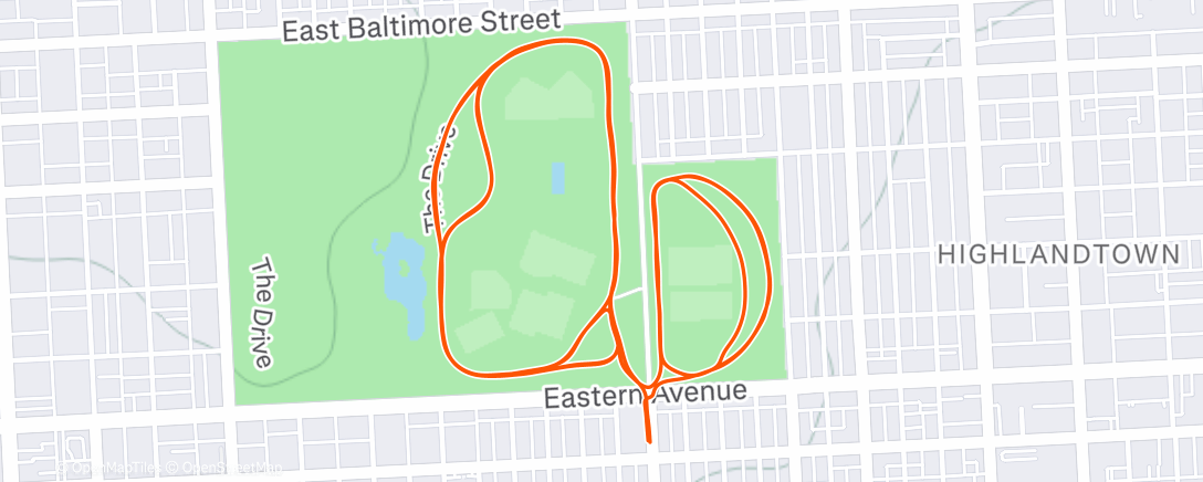 Map of the activity, Afternoon Run