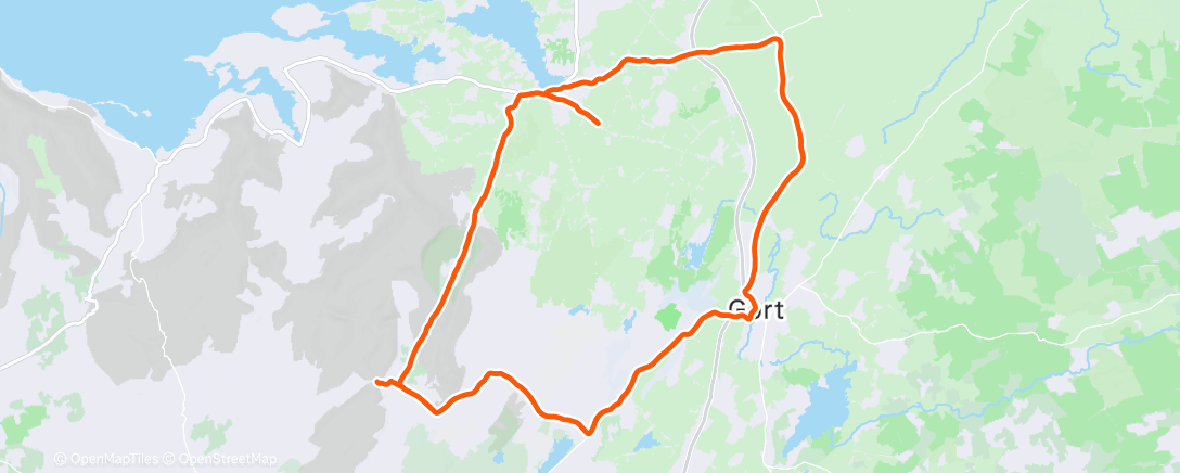 Map of the activity, Glann , gort loop Morning Ride