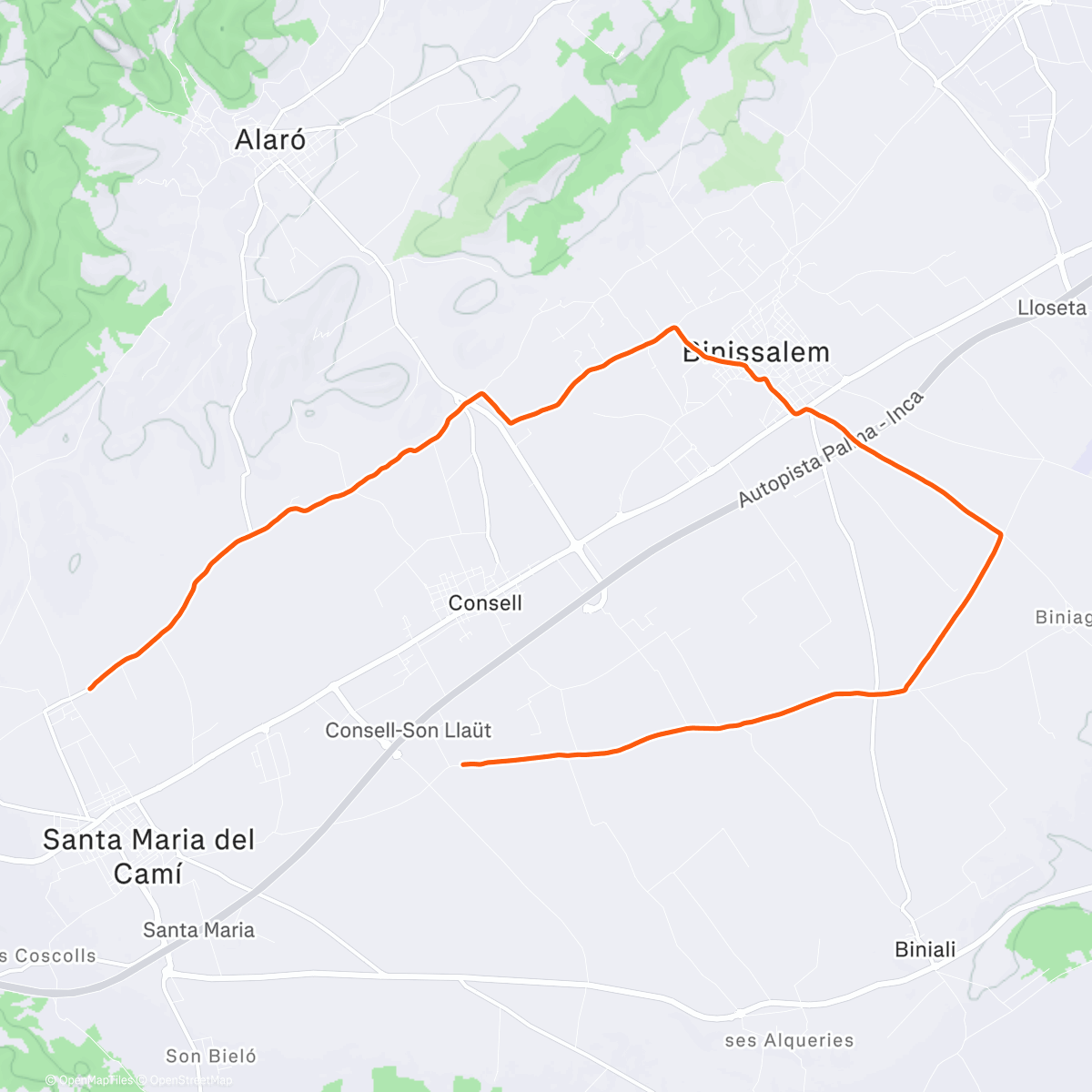 Map of the activity, 1,5k + 16k + 2,5k