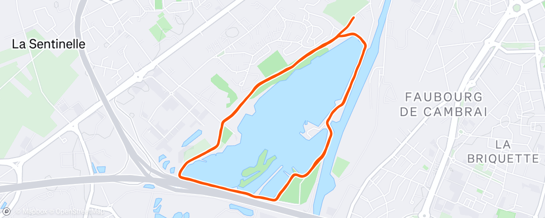 Map of the activity, Course à pied le matin