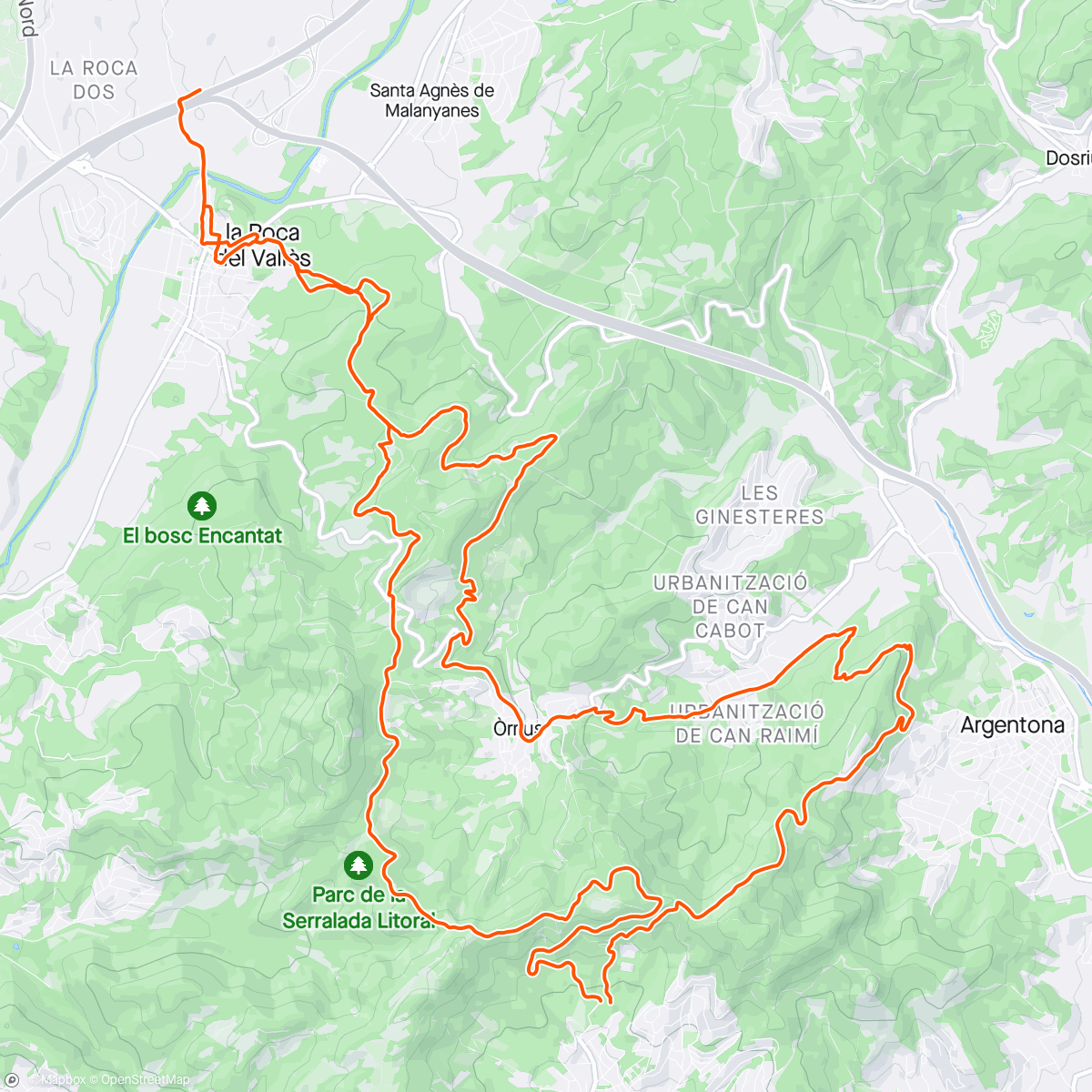 アクティビティ「Bicicleta de gravilla matutina」の地図