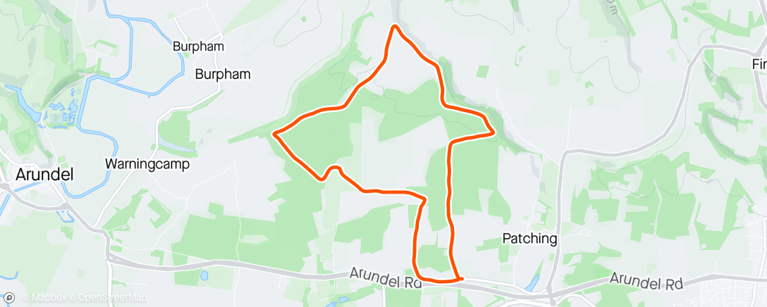 Map of the activity, Morning Run with the Bradfords