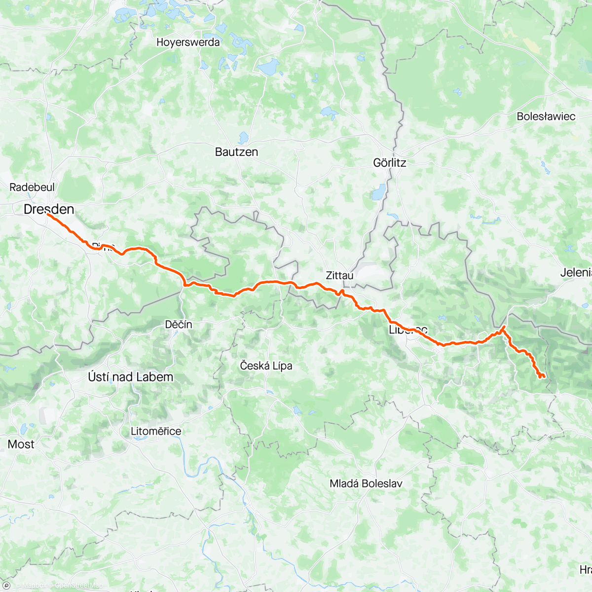 Map of the activity, GER-CZ