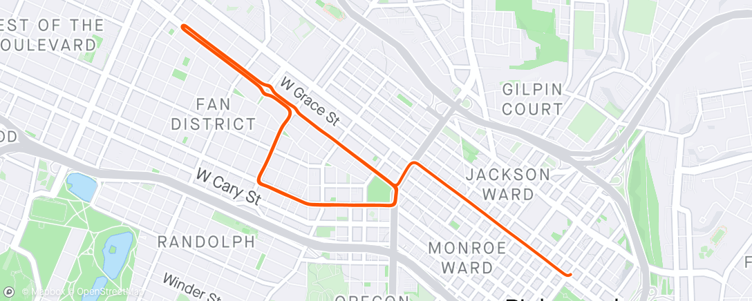 Map of the activity, Zwift Group Ride: SZR Sunrise Ride (C) on The Fan Flats in Richmond