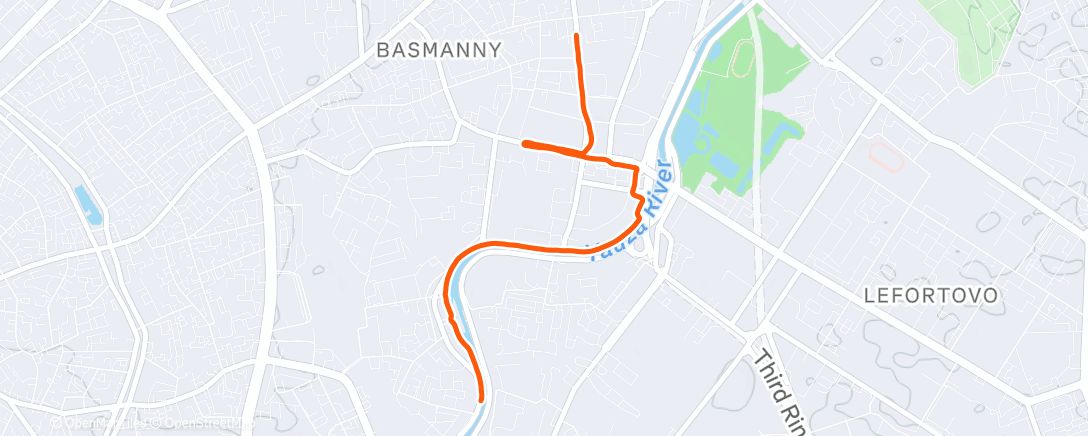 Map of the activity, Утренний забег