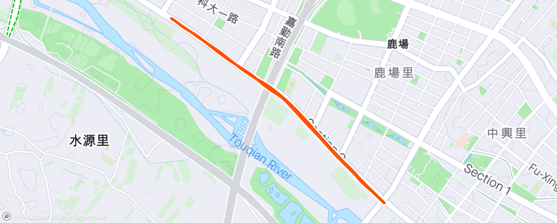 Mapa de la actividad, 傍晚跑步