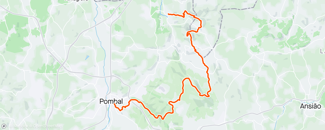 Map of the activity, 9⁰ Trail Pombal Sicó (K30)
