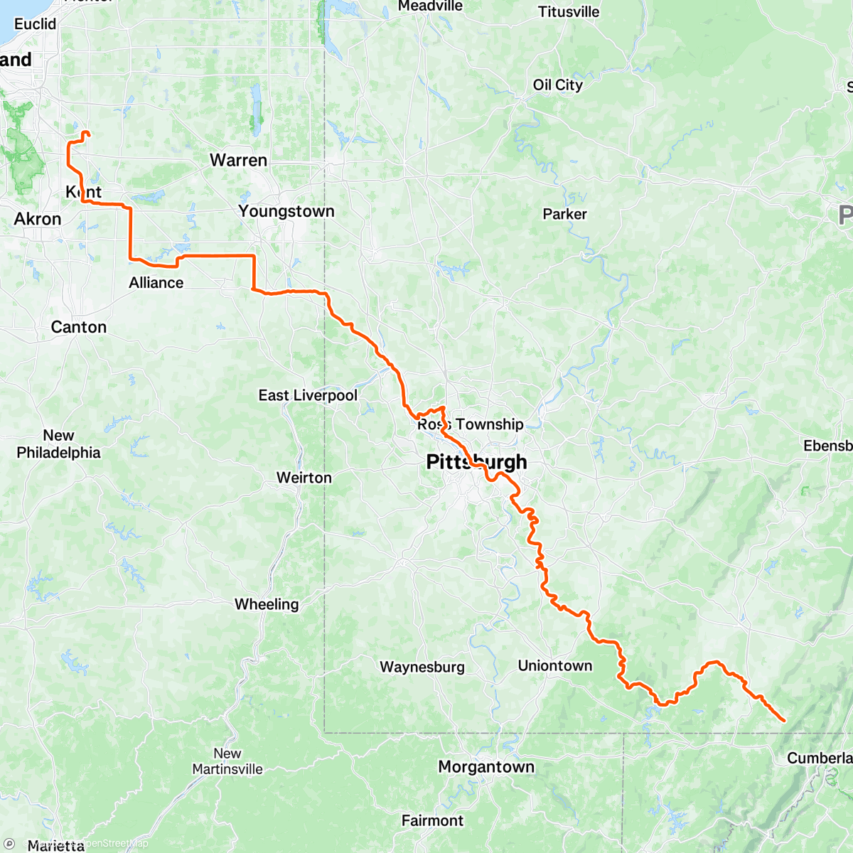 Map of the activity, Morning Ride