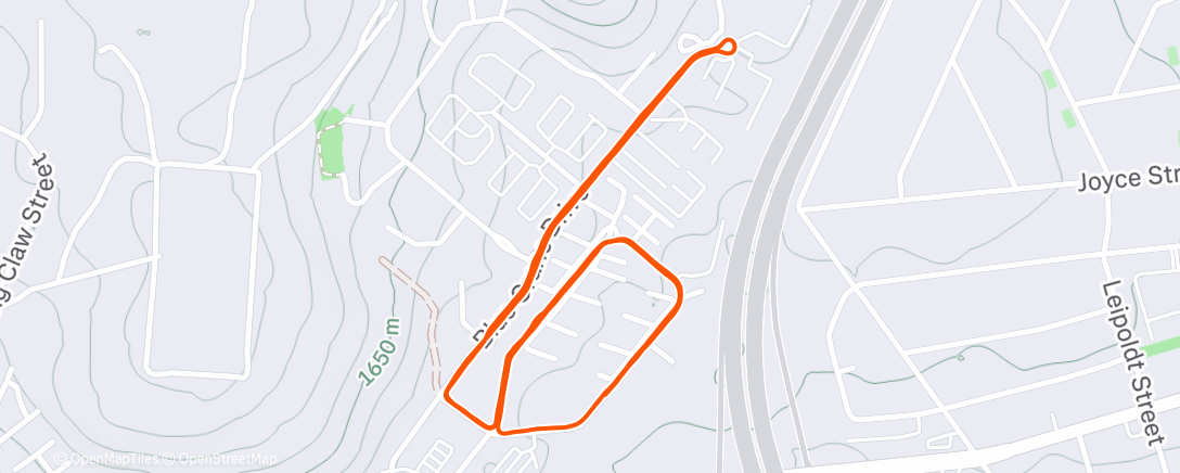 Map of the activity, Afternoon Run