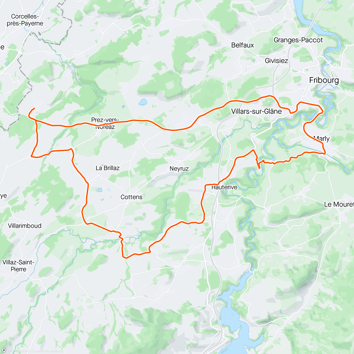 Map of the activity, Route / Hauterive