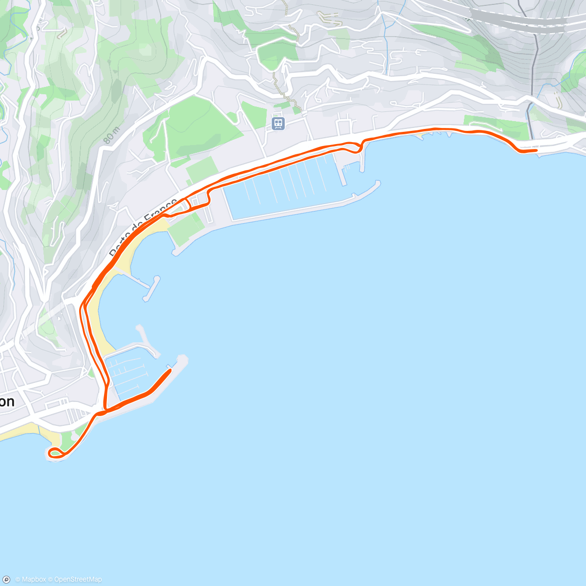 Map of the activity, 15 km run 😊
