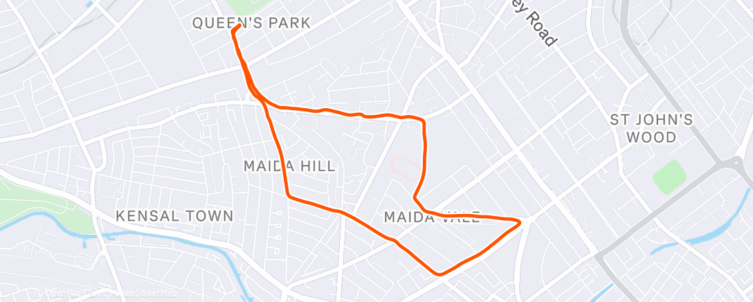 Карта физической активности (Queens Park Social Run)