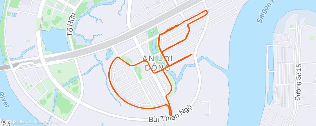 Map of the activity, Morning Run