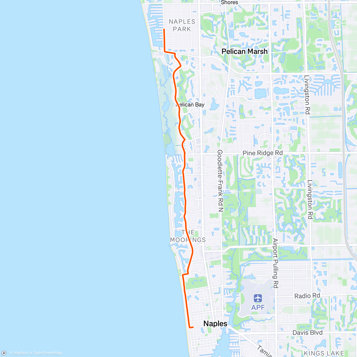 Map of the activity, Pour le lunch (Old Naples, FL)