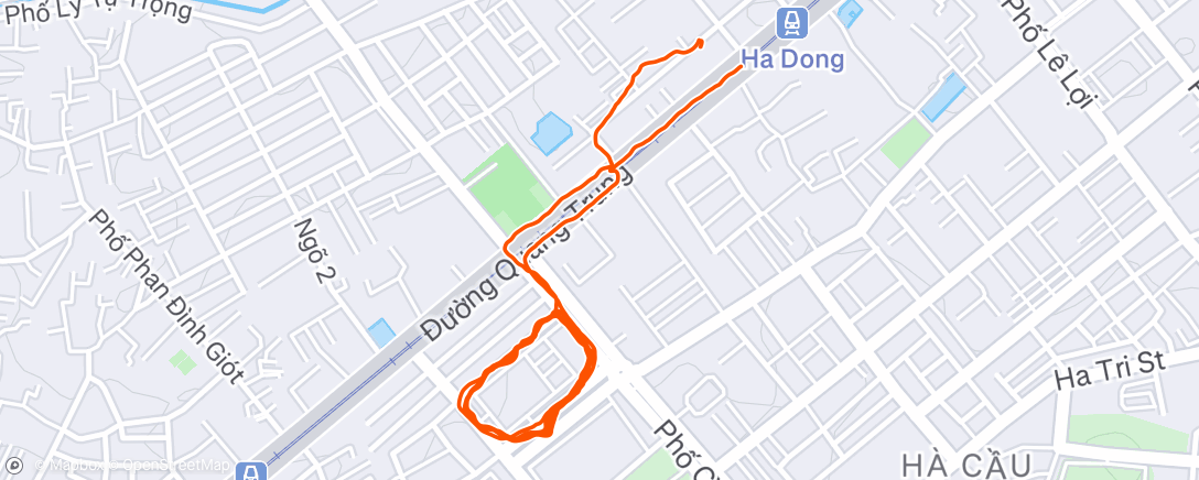 Map of the activity, Evening Run