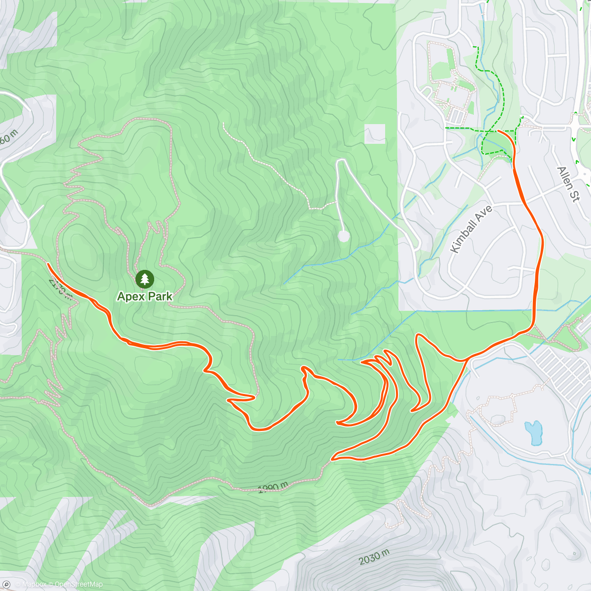 Map of the activity, Afternoon Mountain Bike Ride