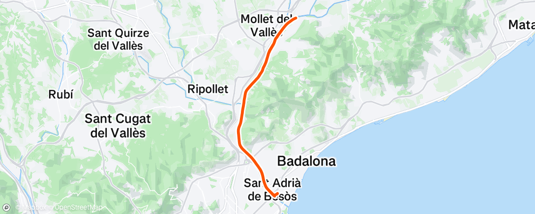 Mapa da atividade, Bicicleta de montaña por la tarde